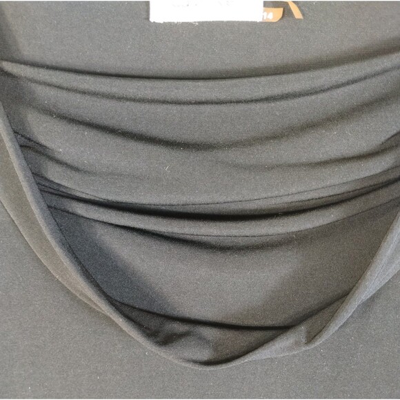 Calvin Klein Dress Women's 14 Sleeveless Sheath Black Stretch Knit Modest Shift - Picture 3 of 8